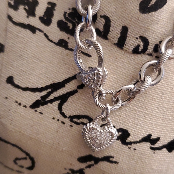 Judith ripka firm  bracelet with hearts lobster claw host pick luxury 2025 m - Picture 2 of 8